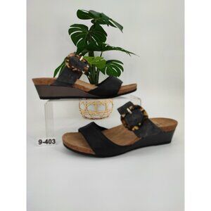 Naot Women's Kingdom Black Leather Sandals Size 9 US